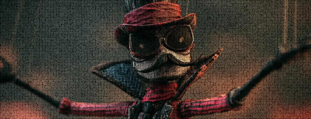 4:03 p.m.Claude responded: A puppet on strings — a visual metaphor for manipulation through deceptive design patterns.A puppet on strings; a visual metaphor for manipulation through deceptive design patterns.