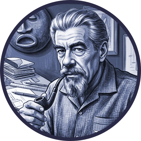Illustration of designer Carl Dair